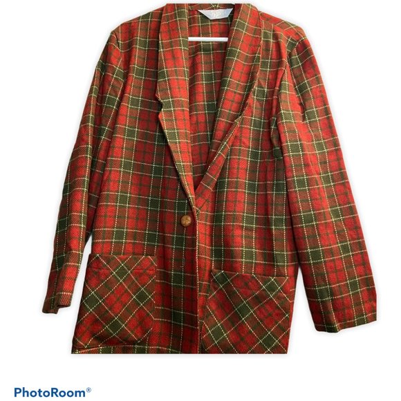 Jackets & Blazers - Vintage Blair Red Plaid Blazer
